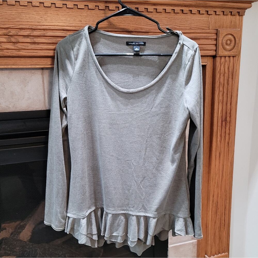 Banana Republic Long Sleeve Ruffle Tee